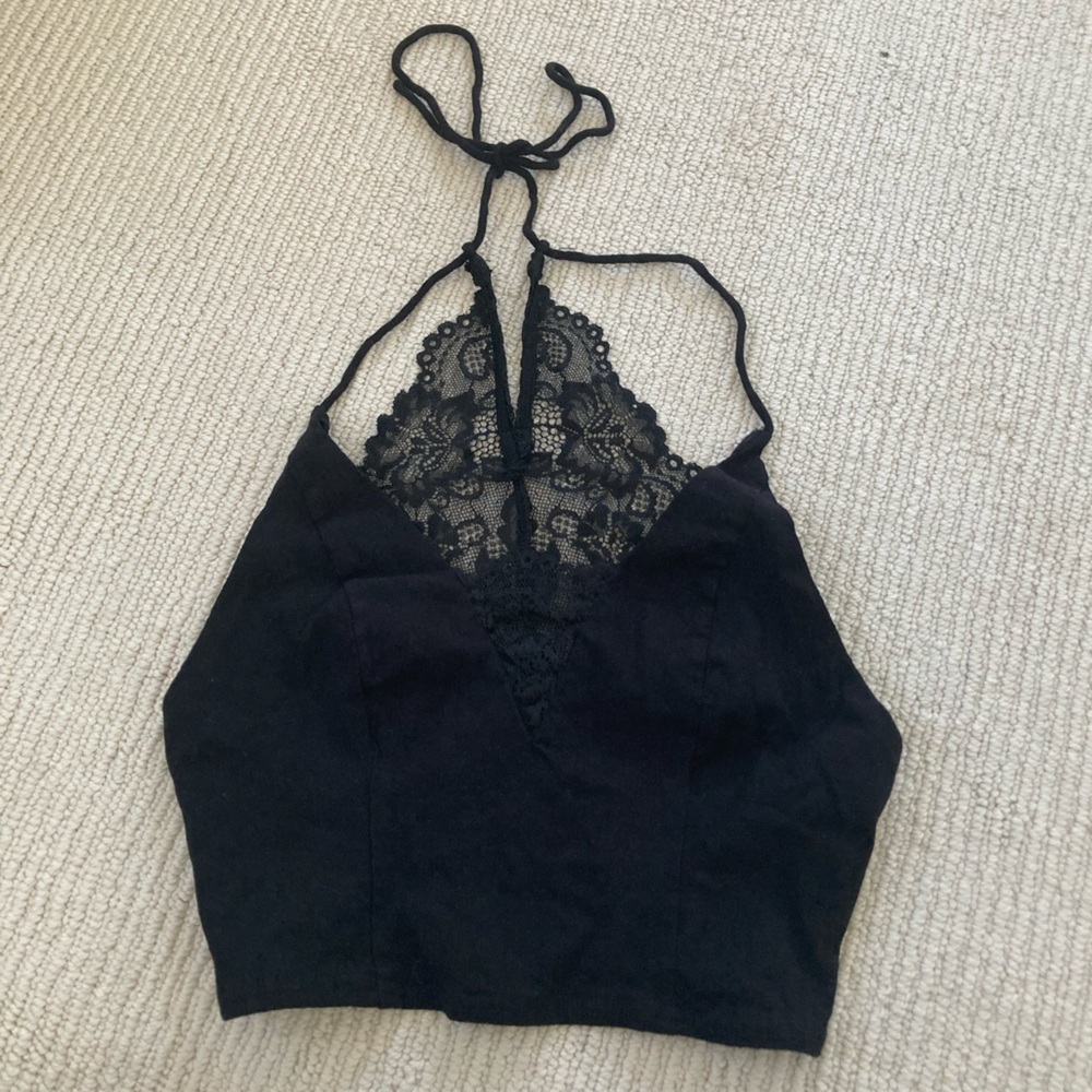 Free people lace tie tank top